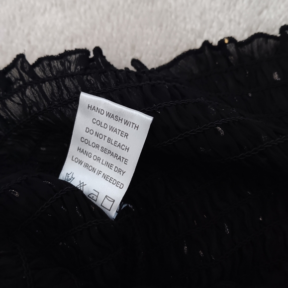 Charlotte Russe ~ Black Metallic Gold Dot Lace-Up Crop Top – 90s Retro - Picture 11 of 14